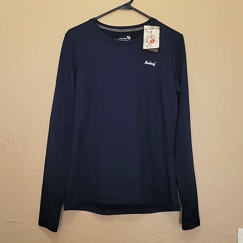 Baleaf Thermal Fleece Lined Top Navy size Large NWT